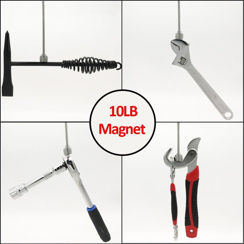 VASTOOLS Telescopic Magnetic Pickup Tool,10LB Magnet Stick, 30" Extendable Magnet with Pocket Clip - Image 2